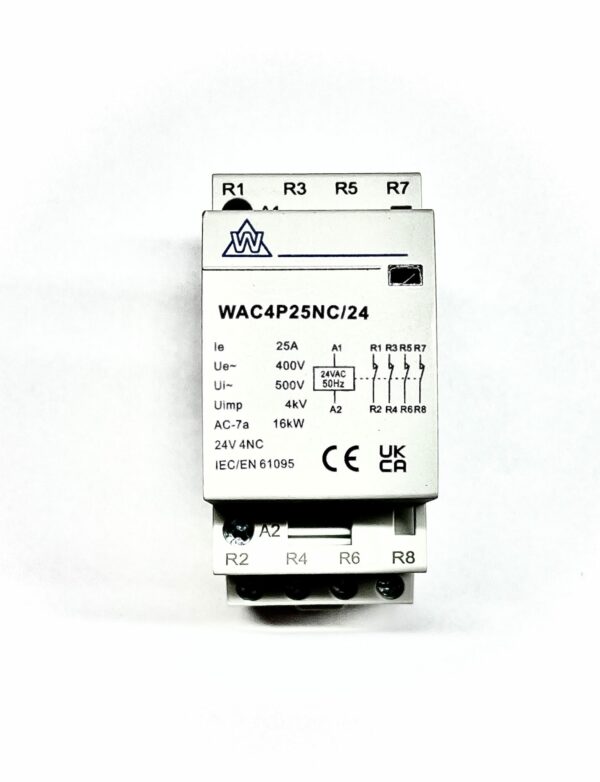WCED WAC4P25NC/24 WCED 4 Pole 25A 24V Normally Closed AC Contactor 1