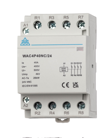 WCED WAC4P40NC WCED WAC4P40NC 4 Pole 40A Normally Closed AC Contactor 1