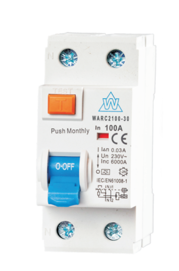 WCED WARC2100-030 WCED 2 Pole 100A 30mA Type A High Immunity RCD