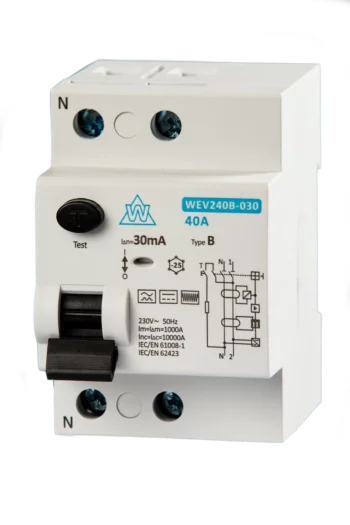 WCED WEV263B-030 WCED 2 Pole 63A 30mA Type B RCD
