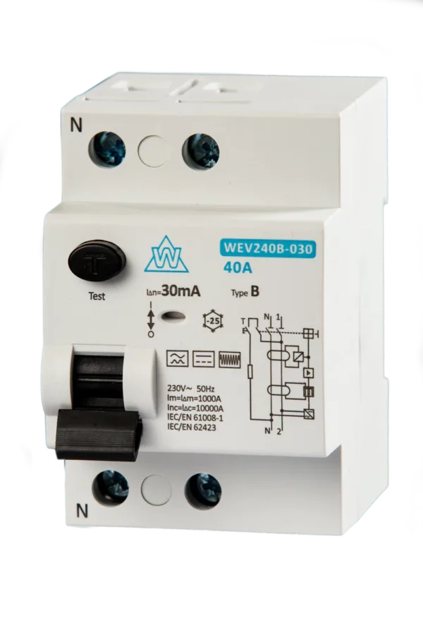 WCED WEV263B-030 WCED 2 Pole 63A 30mA Type B RCD