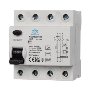 WCED WEV463B-030 WCED 4 Pole 63A 30mA Type B RCD