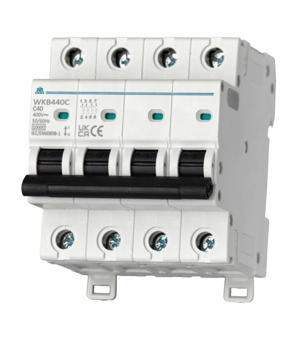 WCED WKB4100C WCED 100A C Curve 4 Pole MCB 10kA 1