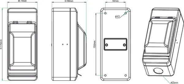 WCED WME2L/25 WCED Mini CU 2 Way Empty Enclosure 2