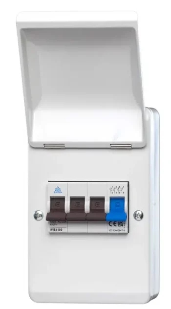 WCED WME44100 WCED 4 Module Metal Enclosure and 100A 4P Metal Meter Isolator 1