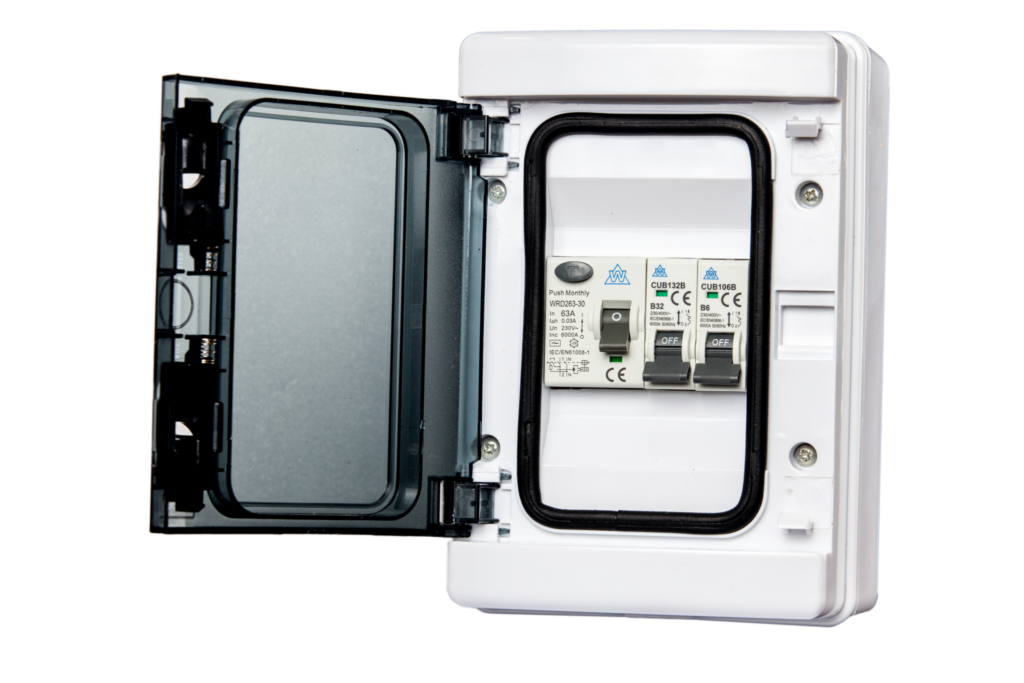 WCED WPGU04/616 WCED Plastic Garage Unit - 63A RCD 6A/16A B MCB 4