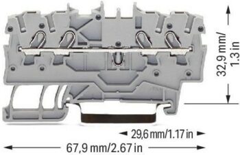 Wago 2000-1401 Wago 2000 4-Conductor Through Terminal Block - 1 mm² Grey 2