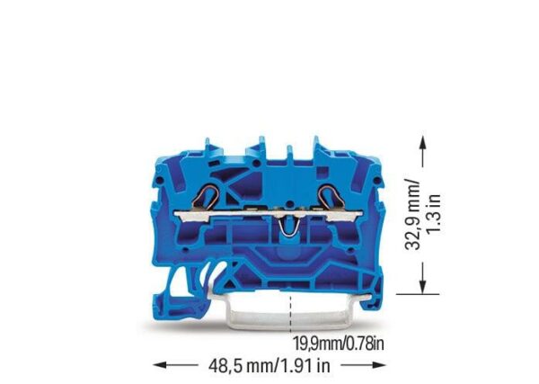 Wago 2002-1204 Wago 2002-1204 2-Conductor Through Terminal Block - 2.5 mm² Blue 2