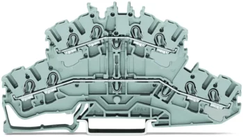 Wago 2002-2401 Wago 2002 Double-Deck 4-Conductor Through Terminal Block - 2.5 mm² Grey 1