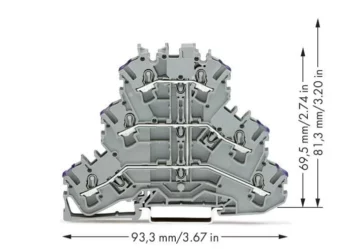 Wago 2002-3208 Wago 2002-3208 6-Conductor Through Triple-Deck Terminal Block - 2.5 mm² Grey 2