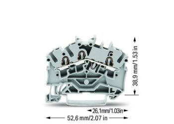 Wago 2002-6301 Wago 2002 3-Conductor Through Terminal Block - 2.5 mm² Grey 2