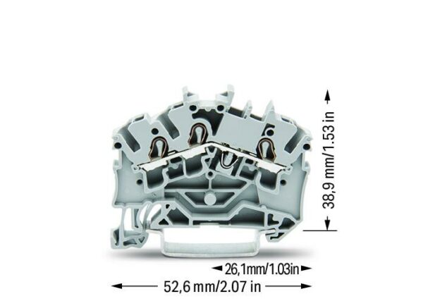 Wago 2002-6301 Wago 2002 3-Conductor Through Terminal Block - 2.5 mm² Grey 2