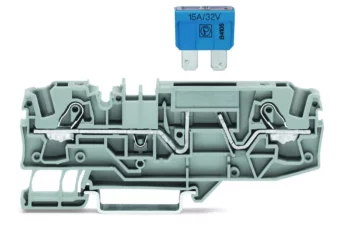 Wago 2006-1681 Wago 2006 2-Conductor Fuse Terminal Block for Automotive Blade-Style Fuses - 6 mm² Grey 1