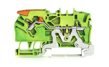 Wago 2102-1207 Wago 2102 2-Conductor Ground Terminal Block with Lever and Push-In Cage Clamp - 2.5 mm² Green-Yellow 1
