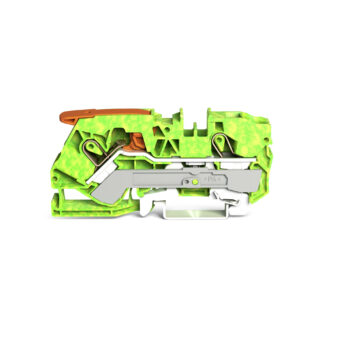 Wago 2110-1207 Wago 2110 2-Conductor Ground Terminal Block with Lever and Push-In Cage Clamp - 10 mm² Green-Yellow 1