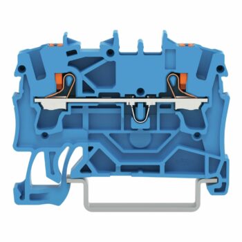 Wago 2202-1204 Wago 2202 2-Conductor Through Terminal Block with Push-Button and Push-In Cage Clamp - 800V 24A 2.5 mm² Blue 1