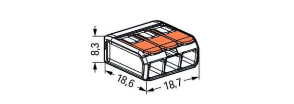 Wago 221-413 Wago 221-413 3 Way Lever Connector - Pack of 50 5