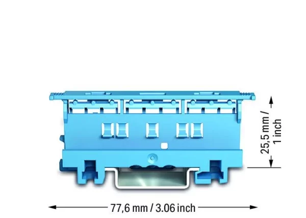Wago 221-500/000-006 Wago 221-500/000-006 DIN Rail Mounting Carrier for 221 Series 4mm Blue - Pack of 1 2