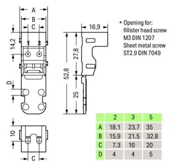 Wago 221-502 Wago 221-502 Mounting Carrier for 221-412 For Screw Mounting 2