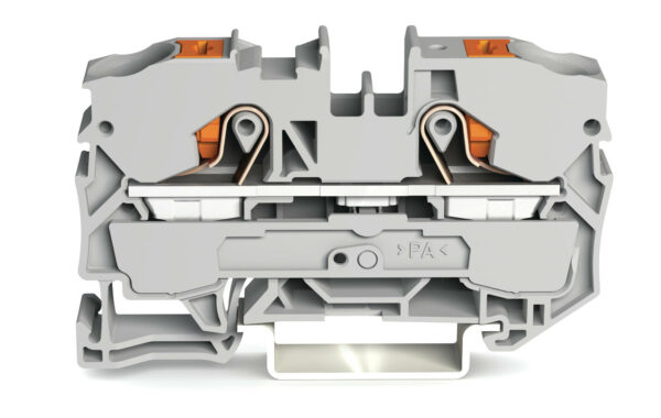 Wago 2210-1201 Wago 2210 2-Conductor Through Terminal Block with Push-Button and Push-In Cage Clamp - 800V 57A 10 mm² Grey 1