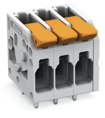 Wago 2604-1107 PCB Terminal Block - Lever - 4mm² - Pin Spacing 5mm - 7-Pole - Push-In Cage Clamp - Grey 1