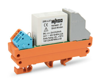 Wago 288-437 Wago 288 Relay Module with Driven Contacts - 2 Changeover Contacts - 24V DC 5A 2.5 mm²
