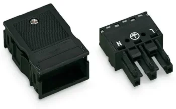 Wago 770-103 Wago Socket with Strain Relief Housing 3-pole Cod. A 4.00 mm² - Black 1