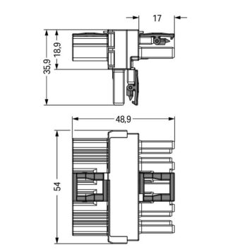 Wago 770-620 Wago WINSTA® MIDI T-distribution Connector 5-Pole 2
