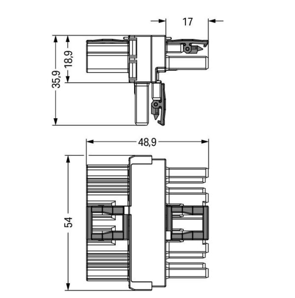 Wago 770-620 Wago WINSTA® MIDI T-distribution Connector 5-Pole 2