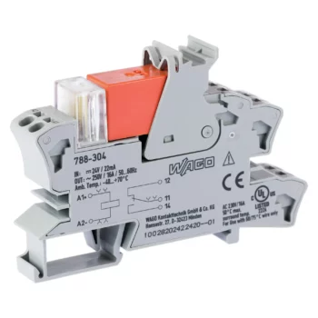Wago 788-304 Wago 788 Relay Module with 1 Changeover Contact - 24V DC 16A 2.5 mm² Grey 1