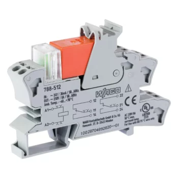 Wago 788-512 Wago 788 Relay Module with 2 Changeover Contacts - 24V AC 8A 2.5 mm² Grey 1