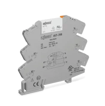 Wago 857-358 Wago 857 Relay Module with 1 Changeover Contact - 230V AC/DC 6A 2.5mm² Grey 1