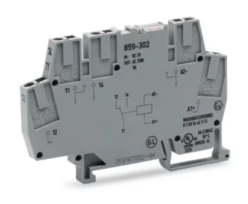 Wago 859-304 Wago 859 Relay Module with 1 Changeover Contact - 24V DC 5A 2.5mm² Grey 1