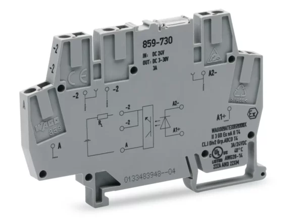 Wago 859-730 Wago 859-730 Optocoupler Module - 3A Grey - 24V DC Input - 3-30V DC Output 1