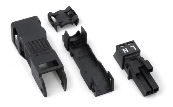 Wago 890-102 Wago WINSTA® MIDI Socket with Strain Relief Housing 2-pole Cod. A 1.50 mm² - Black 1