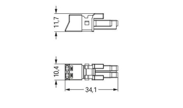 Wago 890-1102 Wago Socket 2-pole Cod. I 1.50 mm² - Blue 3
