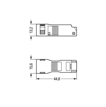 Wago 890-502 Wago Strain Relief Housing 2-pole with Locking Clip for 1 Cable 2
