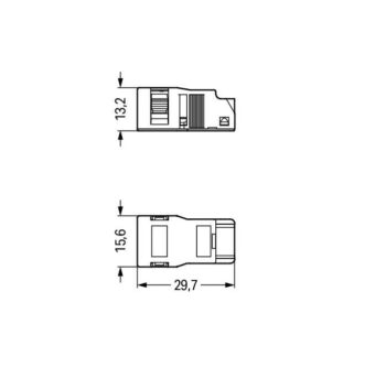 Wago 890-502/342-000 Wago Strain Relief Housing 2-pole with Locking Clip for 1 Cable 2