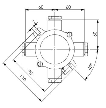 Wiska 10010500 Wiska 1153-4xZ14 IP56 HNA Junction Box - 12 - 14.5 mm 2