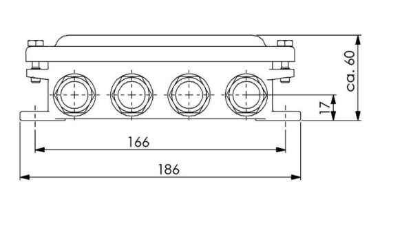 Wiska 10010512 Wiska 1158-8xZ14 IP56 HNA Junction Box - 12 - 14.5 mm 3