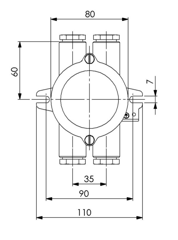 Wiska 10011458 Wiska 1155-4xZ12 IP56 HNA Junction Box - 10 - 12.5 mm 2