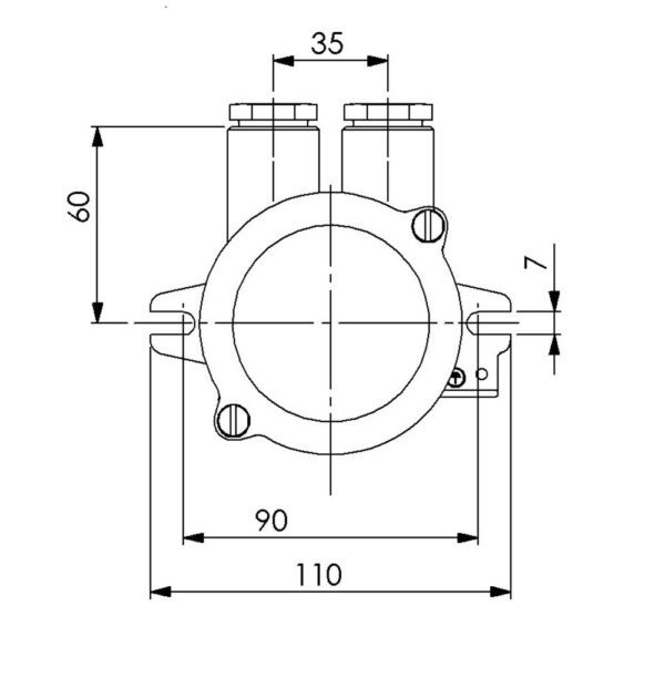 Wiska 10013455 Wiska 1150-2xW12 IP56 HNA Junction Box - 10 - 12.5 mm 2