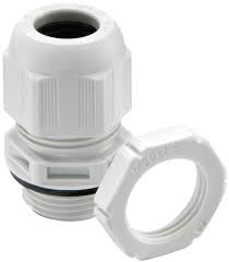 Wiska 10100611 Wiska 20mm Cable Gland with Locknut - Pack of 10 - White 2