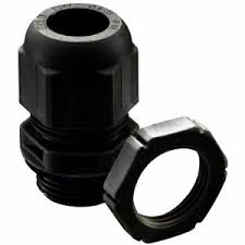 Wiska 10100612 Wiska 20mm Cable Gland with Locknut - Pack of 10 - Black 2