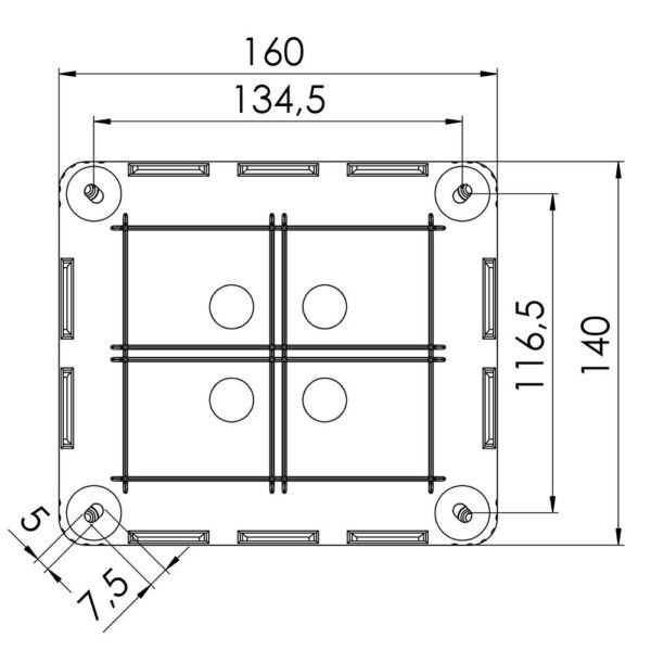 Wiska 10101463 Wiska 10101463 COMBI 1210/5 Black Junction Box 4