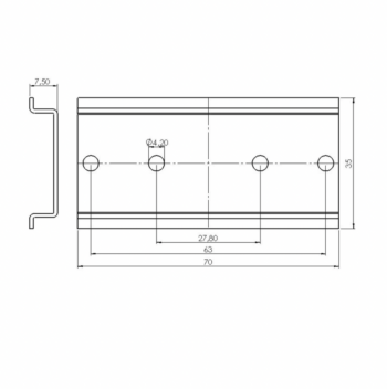 Wiska 10105605 Wiska DIN Rail Kit - COMBI 407/TS 35 2