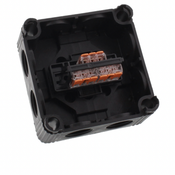 Wiska 10110404 Wiska Box COMBI 308/3 BK (Black) with 3 x WAGO 221-413 Connectors 2