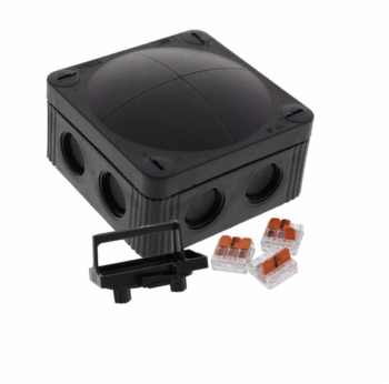 Wiska 10110404 Wiska Box COMBI 308/3 BK (Black) with 3 x WAGO 221-413 Connectors 1