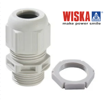 Wiska 99706 Wiska 25mm Cable Gland with Locknut - Pack of 10 - White