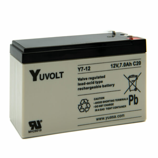 Yuasa LAB7A Yuasa Yuvolt Y7-12 12V 7Ah Valve Regulated Lead-Acid Type Rechargeable Battery